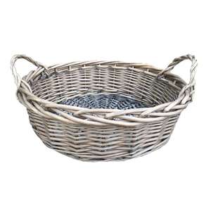 Antique Round <b>Large</b> Decorative Wicker Tray Elegant Wash Display with Vintage Charm - Product Image 1