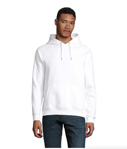 Blanco Ecológico Certificado Bcorp Custom White Hoodie 100% Algodón Orgánico Impermeable Serigrafía Sublimada - Product Image 2