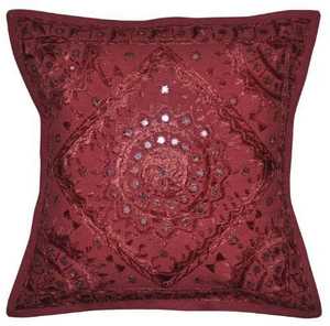 Belle housse de coussin brodée en coton indien Patchwork taies d'oreiller et de coussin pour la maison hôtel hôpital utilisation - Product Image 2