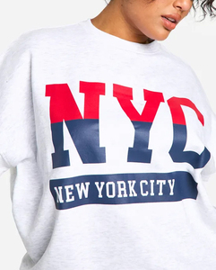 เสื้อสเวตเชิ้ตคอกลมทรงหลวมโอเวอร์ไซส์แฟชั่นฤดูหนาวคุณภาพสูงแบบสั่งทำพิเศษสำหรับผู้หญิง - Product Image 3