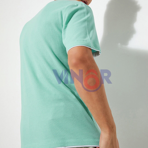 เสื้อยืดสตรีทผ้าฝ้ายสำหรับผู้ชายเสื้อถักแบบธรรมดาปรับแต่งขนาดได้ดีไซน์ล่าสุดของผู้ผลิต100% - Product Image 5