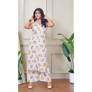 Premium Sleeveless Inbox Print cotton <b>Kurti</b> for Festive Ethnic Outfit for Wedding Eid & Party Fashion - Product Image 1