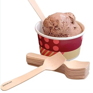 ช้อนตักไม้เบิร์ช95มม. ช้อนตักขนมทำจากไม้ธรรมชาติแบบใช้แล้วทิ้งเป็นมิตรต่อสิ่งแวดล้อมใช้อเนกประสงค์ - Product Image 4