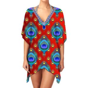 Venta caliente elegante mujer gasa étnica elegante estampado Kimono cuello en V ligero manga larga ropa Casual capas cubrir - Product Image 4