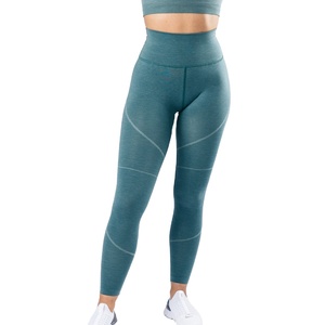 2024 Women's High-Waisted Gym <b>Leggings</b> Spandex Plain Yoga Pants Push-up Feature Pocket Sport Style Knitted Workout Running - Product Image 1