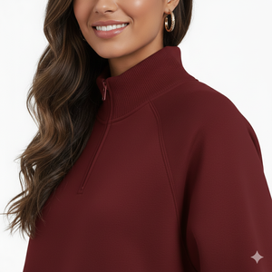 Sudadera Larga Holgada de Cuello Alto para Mujer, 100% Algodón de Alta Calidad, Estilo Casual de Invierno para Calle - Product Image 4