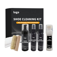 Label personnalisé Premium Sneaker Cleaner Kit cinq pièces ensemble avec brosse serviette hydrofuge et Solution de nettoyage des chaussures
