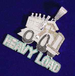 จี้รูปแร็ปเปอร์รถบรรทุกสไตล์ฮิปฮอปประดับเพชรเทียมแบบไมโครเพฟ  วัสดุโมอิสซาไนต์ผสมโลหะผสม  เครื่องประดับแฟชั่น ของขวัญ - Product Image 4