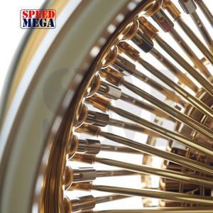 Jantes en alliage forgé 20x8 22x8 20 22 24 pouces, entièrement dorées, 100 150 rayons, chromées, 4 5 6 trous, jantes à rayons inversés dorées - Product Image 4