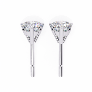 Reyes ต่างหูเม็ดกลมสีเงินสเตอร์ลิง925สำหรับสตรี2.57กะรัตเพชรโมอิสซาไนต์แบบสกรูกลับ - Product Image 6