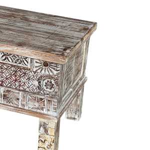 Caja de teca tallada estilo rústico para muebles de sala de estar - Product Image 6