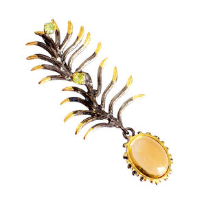 Handmade 925 Sterling Silver Natural <b>Citrine</b> <b>Pendant</b> Ravishing Impression Fine Jewelry with Rhodium Plating Gift - Product Image 1