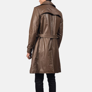 Nouveau manteau long d'hiver en cuir de mouton sur mesure pour homme, haute qualité, prix de gros, meilleure qualité, gris oie sur mesure - Product Image 4