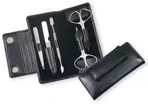 ชุดกรรไกรตัดเล็บสแตนเลส5ชิ้นแบบมืออาชีพชุดทำเล็บมือสุดหรูกระเป๋าสีดำสำหรับผู้ใหญ่เด็กทารกกล่องออกแบบได้ตามต้องการ - Product Image 5