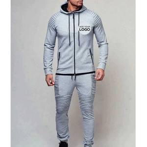 Slim Fit Zipper Hoodies Chándal atlético con capucha para hombre Casual 2 piezas Trajes Color Sudaderas con capucha y pantalones de chándal Conjunto - Product Image 3