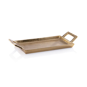 La bandeja de servicio plateada de Metal duradero más increíble con asa para bodas, fiestas, cocina, decoración y plato, plato - Product Image 6