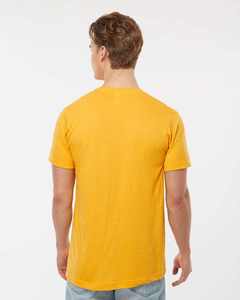 Camiseta Unisex de Mezcla Triple Color Amarillo Jaspeado, Camiseta Unisex de Jersey Fino, Camisetas Amarillo Jaspeado - Product Image 1