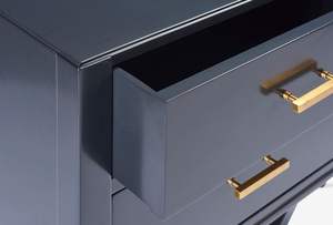 Luxury Handcrafted <b>3</b>-<b>Drawer</b> Wood Console Table Entryway Hallway <b>Chest</b> with Brass Hardware For Luxury Home, Hotel, and Resort - Product Image 5