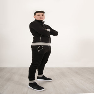 Sweat-shirt deux pièces léger et écologique coupe ajustée unisexe de grande taille Broderie de logo personnalisé Motif uni Streetwear Jogging - Product Image 3