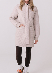 Chaqueta de palangre acolchada con diamantes para mujer, chaqueta de lujo con cuello acanalado y bolsillos con solapa, chaqueta de abrigo con logotipo personalizado - Product Image 6