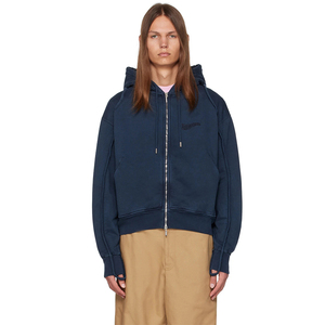 Respetuoso con el medio ambiente Personalizado Oversize Heavyweight Heavy Fabric Cuff Diseño irregular Artículos de moda All-in-One Style Zip Hoodie - Product Image 5