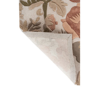 Tapis en laine et viscose tuftés à la main Nebulora Ivory, rectangulaires de 4 m, à rayures florales, pour couloir, salon, 10 mm de hauteur de poils, TOD-45011 - Product Image 5