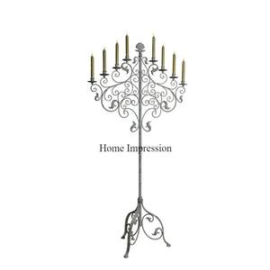 Candelabros atractivos de 5 brazos chapados en oro de alto grado fundido de aluminio para decoración de fiestas de bodas y villas de la India - Product Image 6