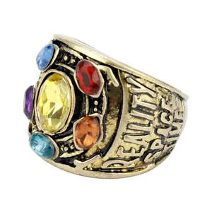 Thanos' Power Ring Stylish <b>Rose</b> Gold Plated Stainless Steel Fashionable Inlay Ring with Gemstones of <b>Infinity</b> Gift - Product Image 5