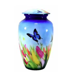 Urne funéraire en métal de style américain de haute qualité avec finition imprimée de qualité supérieure, urne commémorative pour cendres d'adultes - Product Image 1