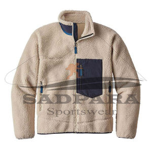 Vestes Chaudes en Laine Polaire Sherpa pour Hommes avec Col Montant Manteau d'Hiver Épais et Confortable avec Fermeture Éclair Conception de Vêtements d'Extérieur - Product Image 3