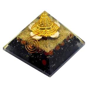 พีระมิดพลังงานออร์กอนทำด้วยมือด้วยคริสตัลบำบัด shree Yantra สีทองและคอยล์ทองแดงจักระปรับสมดุลและพลังงานบวก - Product Image 4