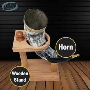 Cuerno para beber vikingo ecológico hecho a mano con soporte único para recreación medieval a precio mayorista CRAFT ZONE EXPORT - Product Image 4