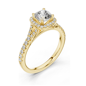 แหวนเพชรทรงคุชชั่น 1.376 กะรัต สำหรับงานหมั้น ความใสระดับ VVS-VS ทอง 18KT, 14KT, 10KT และเงิน 925 สีโรสโกลด์, เยลโลว์โกลด์, ไวท์โกลด์ - Product Image 4