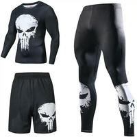 Vêtements de sport de haute qualité, 2 pièces/ensemble, respirants, à manches courtes, séchage rapide, unisexes, rashguard, Muay Thai, lutte, MMA, BJJ, boxe