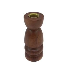 En bois et métal ivoire table décoration de la maison en bois bougie pilier support pièce maîtresse Design moderne bougeoir - Product Image 3