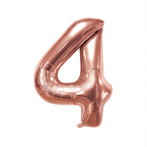 Palloncino Numero 4 Oro Rosa 100cm per Decorazioni Festa - Product Image 2