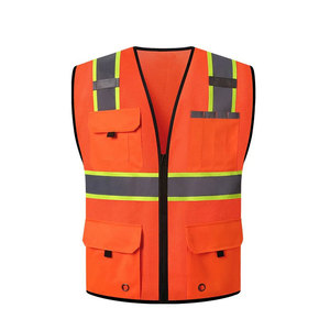 Veste de réflecteur de sécurité professionnelle Construction haute visibilité multi-poches gilet de travail de sécurité réfléchissant coloré - Product Image 5