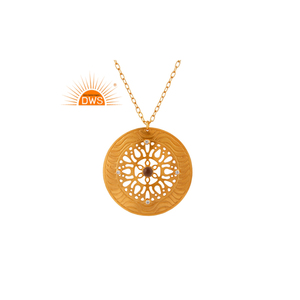 Último diseño 18K chapado en oro amarillo Natural ahumado y Zirconia cúbica colgante de piedras preciosas collar Demi fabricante de joyería fina - Product Image 1