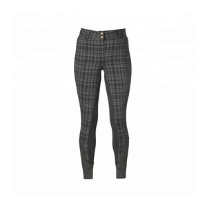 Culotte d'équitation en cuir taille haute classique pour femmes pantalon de course/d'équitation serré en nylon à siège complet avec style combiné de poignée - Product Image 2