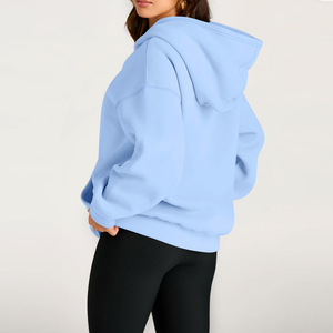 Vêtements pour femmes, sweat-shirts surdimensionnés en coton de haute qualité, sweat-shirts lourds à épaules tombantes, sweat-shirts unis vierges pour femmes - Product Image 2