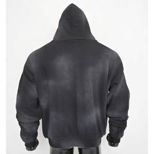 Venta al por mayor de moda personalizada de alta calidad transpirable de gran tamaño liso streetwear unisex peso pesado hombres sudaderas con capucha y sudadera - Product Image 2