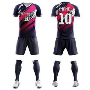 Ropa de fútbol totalmente personalizada de alta calidad para adultos jóvenes Tela transpirable Logotipo de alta impresión Diseño OEM Suministro de fábrica al por mayor - Product Image 2