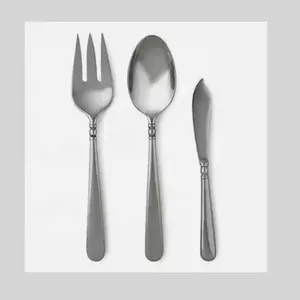 ชุดช้อนส้อมสแตนเลสพร้อมที่จับไม้เหมาะสำหรับงานแต่งงานและเครื่องครัว - Product Image 3