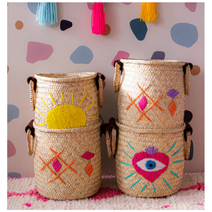 Fabricante de alta calidad Sun bordado Seagrass Basket Natural tejido a mano Seagrass Nursery Basket hecho en Vietnam - Product Image 2