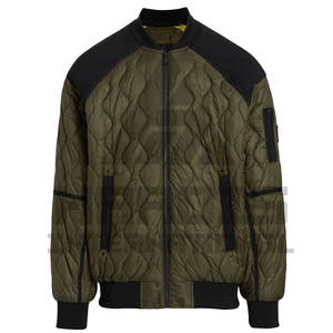 Blouson Bomber matelassé pour homme en polyester, blouson Bomber matelassé léger pour homme |   Blouson bomber matelassé à manches longues pour homme - Product Image 4