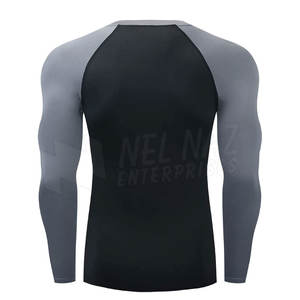 Spandex Polyester Made Hommes col arrondi Compression T-shirts Marque privée Hommes Compression Gym T-shirts - Product Image 5