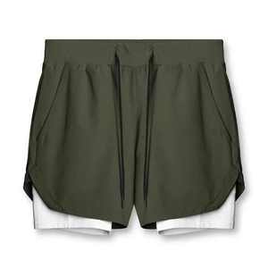 Pantalones cortos deportivos 2 en 1 para hombre, pantalones cortos para correr, ejercicio, Jogging, personalizados - Product Image 4