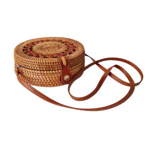 กระเป๋าหวายทรงกลมสำหรับผู้หญิงกระเป๋าสานหวายทรงกลมสำหรับชายหาดฤดูร้อนผลิตจากเวียดนาม - Product Image 6