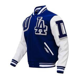 Veste de baseball personnalisée de haute qualité couture chenille Patch broderie col montant veste Letterman pour hommes strass à capuche - Product Image 3