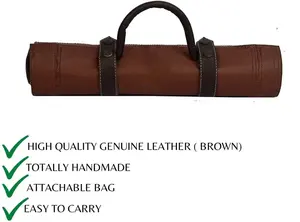 Portable Genuine Leather <b>Backgammon</b> Roll up <b>Travel</b> <b>Backgammon</b> Game Bag <b>Set</b> Scroll <b>Backgammon</b> <b>Set</b> for Adults Kids - Product Image 4